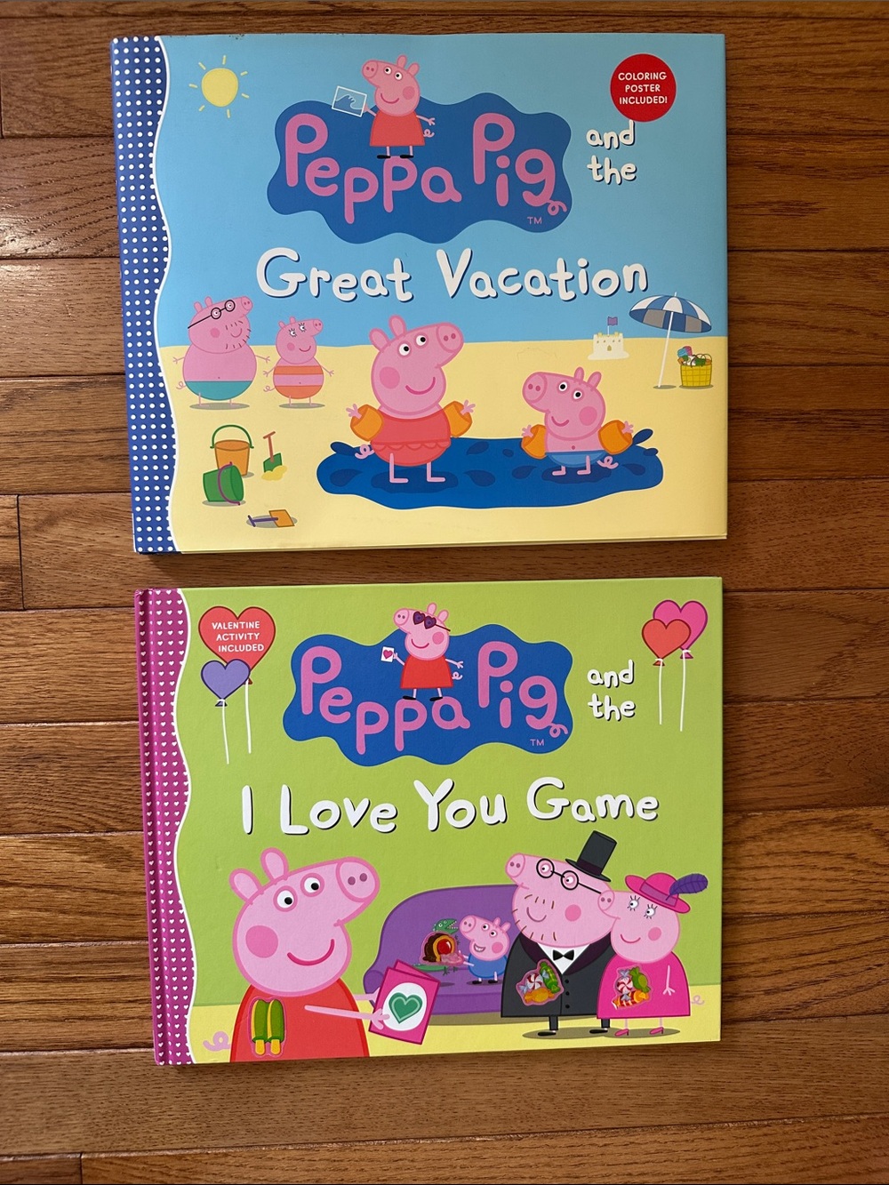 Peppa Pig books bundle Peppa pig & the vacation Peppa pig & the I love you game